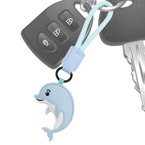 Porte-clés Charm Dauphin Baleine Requin - Porte-Clés Animal Breloque Pendenif | Porte-Clés Cuir Mignon pour Cartable et Adultes Décoration Bagage
