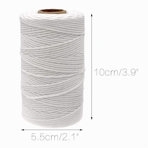 G2PLUS Weiß Bäcker Bindfäden, 100M Baumwolle Schnur, 2MM Bastelschnur Dekokordel Schnur Perfekt für DIY Kunstgewerbe Gartenarbeit