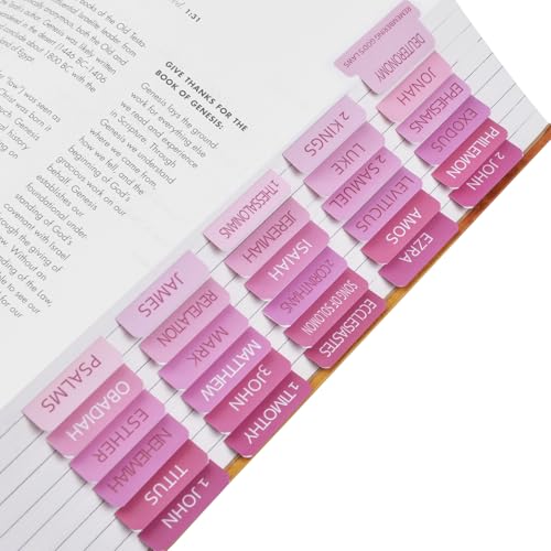 Pestañas de la Biblia, 72 pestañas laminadas de la Biblia para mujeres y hombres, fácil de leer y aplicar, pestañas de índice de la Biblia, pestañas de libro de la Biblia de impresión grande,