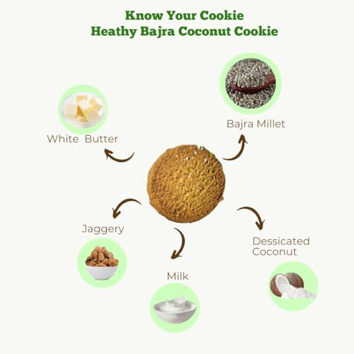 Image of Millet-it Bajra Coconut Cookies | No Maida, No Refined Sugar | Gluten Free, Jaggery Sweetened | Protein, PUFA & Mineral Rich | For Kids & Adults | 120g