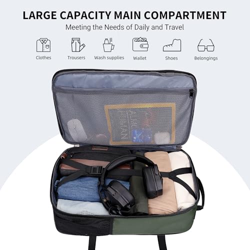 Image of WITZMAN Travel Backpack for Men 45L Convertible Bag Fits 17 inch Laptop, Light Green, 12.6 inchL x 20.5 inchH x 10.63 inchW, Travel Backpacks