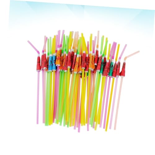 Beaupretty 50 unidades pitillos desechables plástico sombrilla miniatura 2