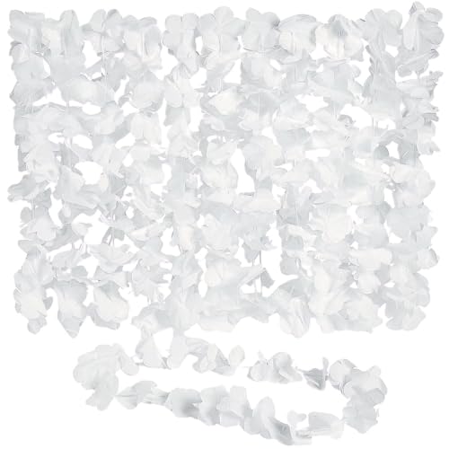 Fun Express White Flower Lei for Wedding - Apparel Accessories - Luauwear - 12 Pieces