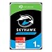 Produktbild Seagate SkyHawk 1TB interne Festplatte HDD, Videoaufnahme bis zu 64 Kameras, 3.5 Zoll, 64 MB Cache, SATA 6GB/s, silber, FFP, inkl. 3 Jahre Rescue Service, Modellnr.: ST1000VXZ05
