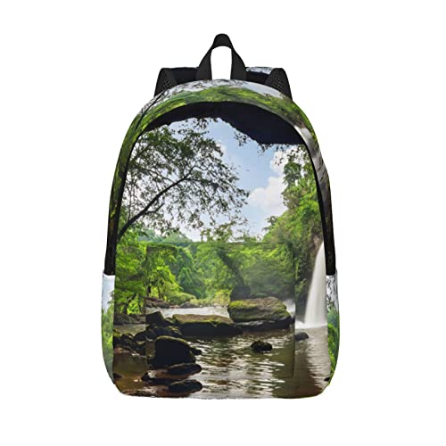 Grand sac à dos pour ordinateur portable motif cascade de montagne