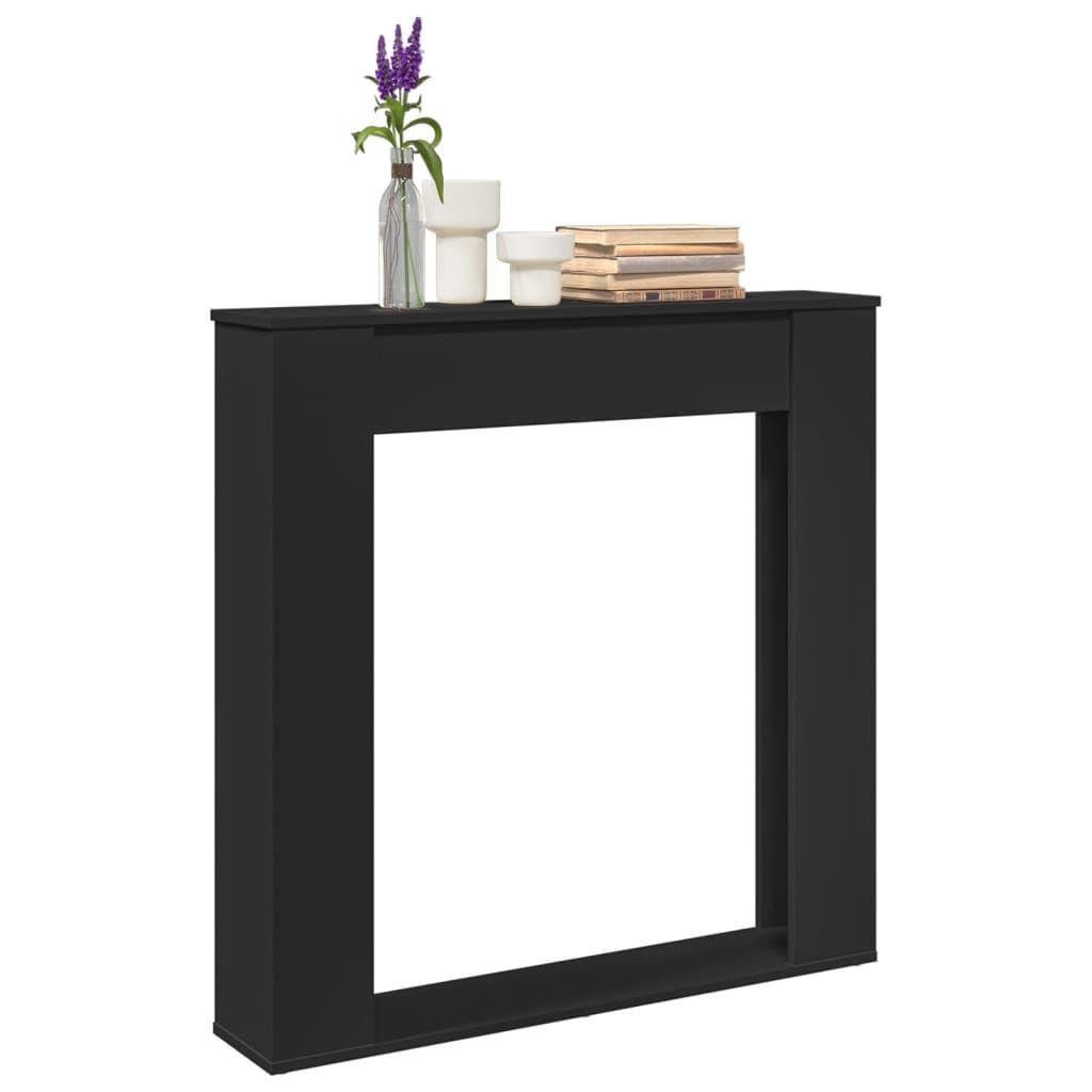 Cadre de cheminée noir 100x20x100 cm bois d'ingénierie