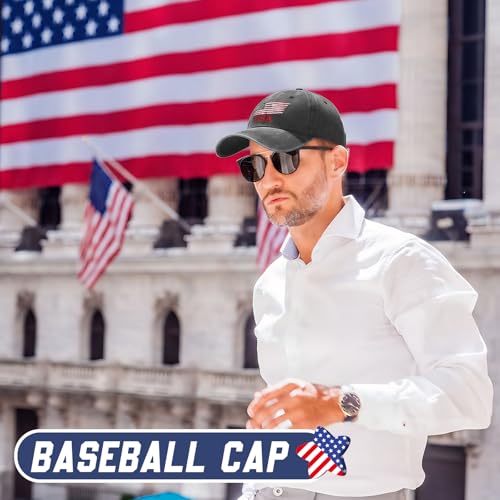 Image of Geyoga 4 Pack USA Flag Baseball Cap Washed