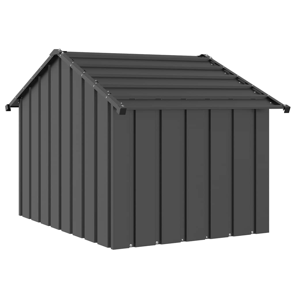 Niche pour Chien Extérieur Métal, Chenil d'extérieur Enclos Cage pour Chien avec Toit Noir 83x130x85 cm Acier galvanisé