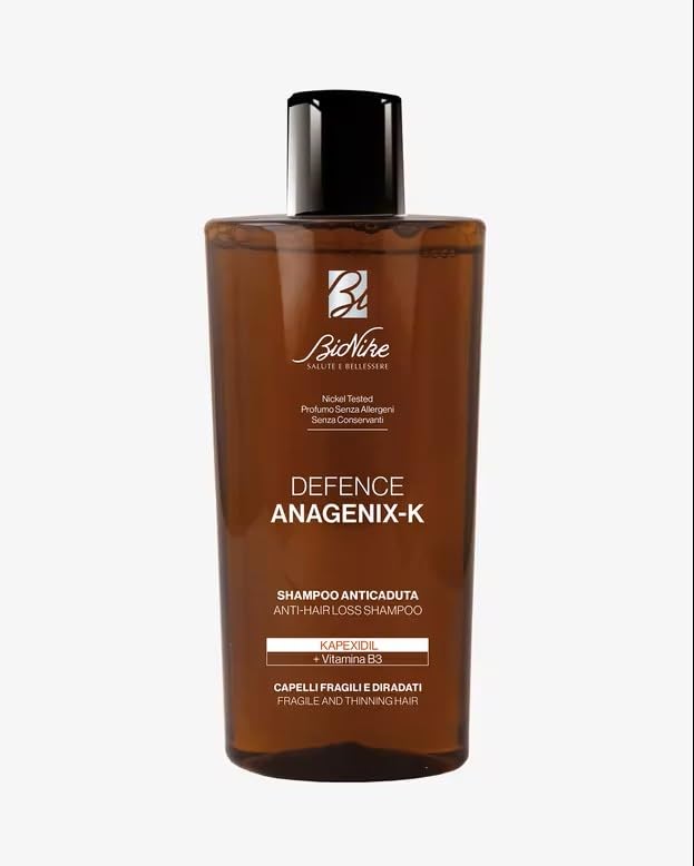 BioNike Defence Anagenix-K, Shampoo Anticaduta, Contrasta la Caduta dei capelli e il Diradamento del cuoio capelluto, Uomo e Donna, 200 ml