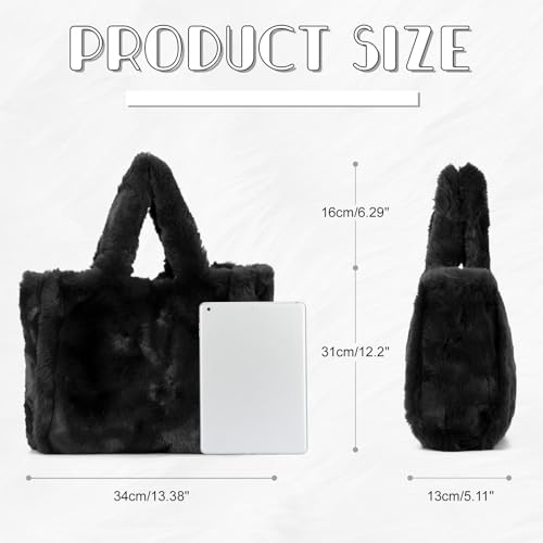Bolso tote de invierno de piel sintética para mujer miniatura 2