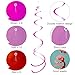 Ceiling Swirl Foil Decorations Hanging Plastic Streamer Themed Swirl Party Valentine’s Day Decoration, Pack of 28 (Rose red,Red and Pink)