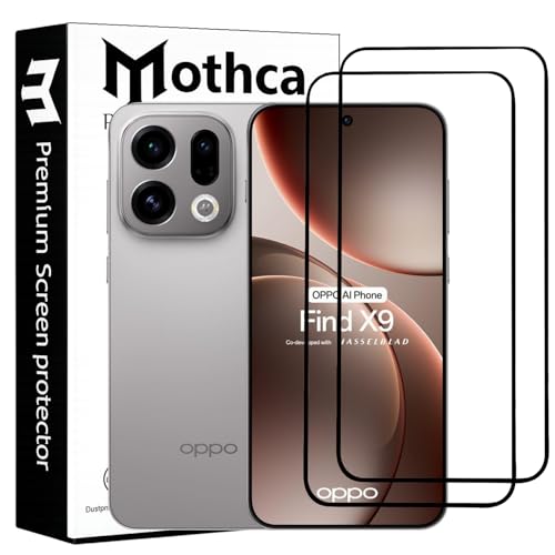 Image of Mothca Military-Grade Tempered Glass Screen Protector Compatible for OPPO Find X9 5G with Edge to Edge Coverage - Case Friendly, Anti-Scratch & Bubble-Free Installation Kit (Pack of 2)