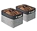 BrilliantJo Juego de 2 Cajas de Almacenaje, Cestos Almacenamiento Plegables, Cubos de almacenaje con Tapa con Asa para Ropa Juguetes 42 * 30 * 25cm Negro+Gris