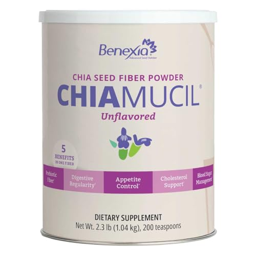 BENEXIA Chiamucil Prebiotic Chia Fiber Powder & Inulin, 100 Servings