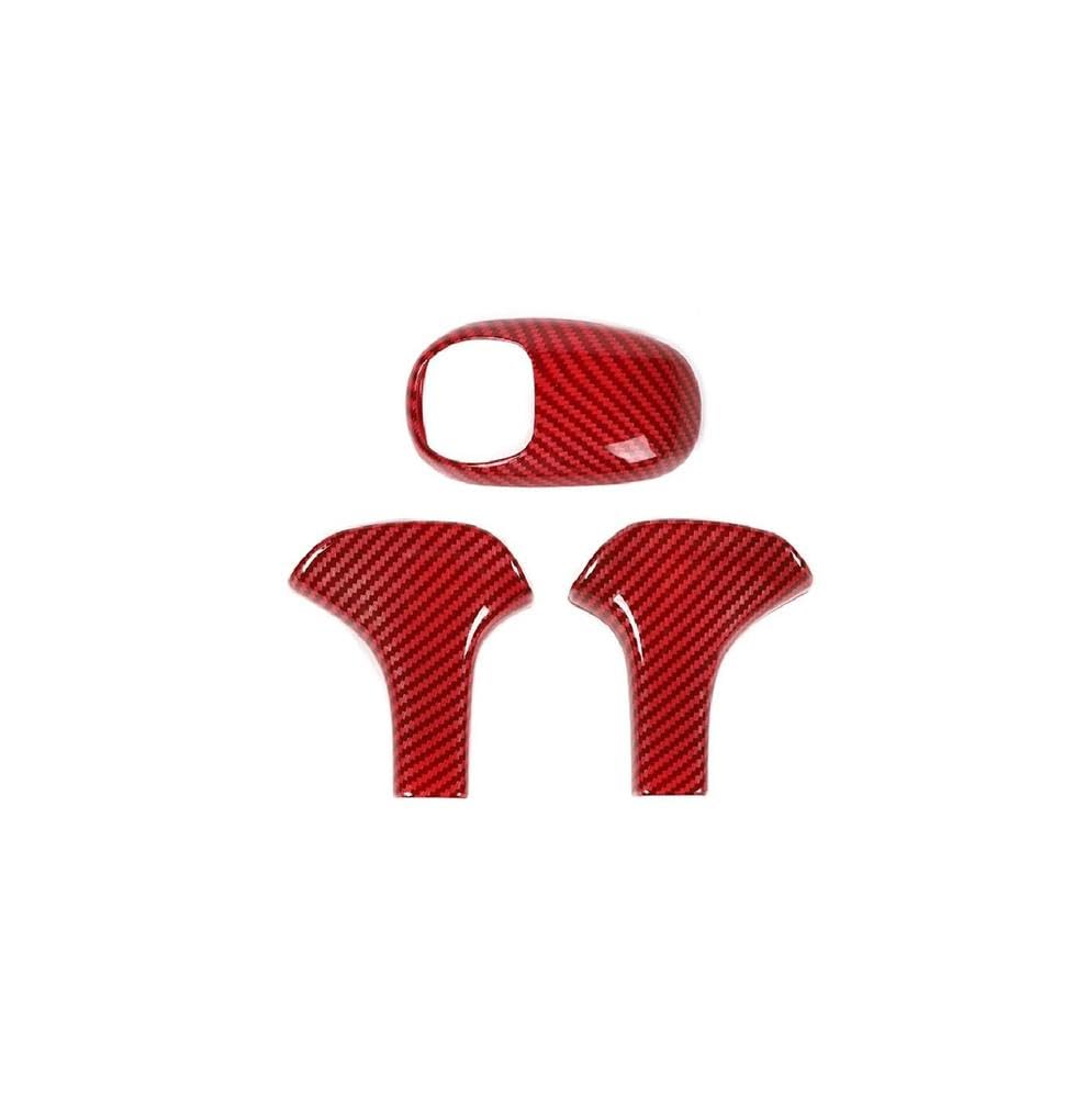 HYASDBWE Car Gear Shift Knob Lever Shifter Cover Trim Sticker for Jeep for Grand Cherokee 2014 2015 Interior Accessories Gear Shifter Parts(Red Carbon Fiber)
