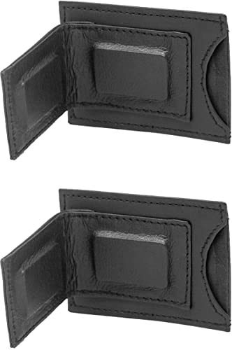 Set of 2 - Made in India Genuine Cowhide Slim Leather Front Pocket Wallet and Magnetic Money Clip4
