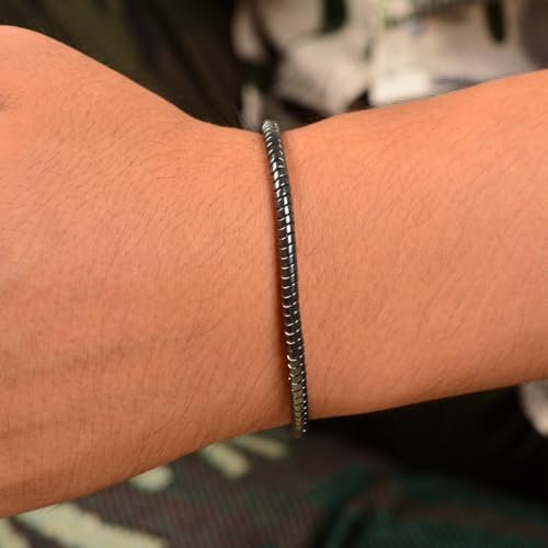 Pulsera de cadena de hematita ajustable para hombre miniatura 2