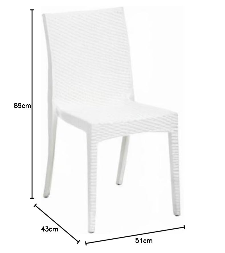 Image of Cello Kraft Chair Set Pack of 2 - White | Strong and Durable | Easy to Clean | Chair for Living Room, Bed Room, Kitchen, Office Room, Outdoor | 3 Years Warranty