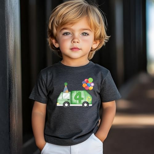 2-6 Years Birthday Boy Shirt Toddler Construction Party T-Shirts Excavator Bday Short Sleeve Tee Tops3