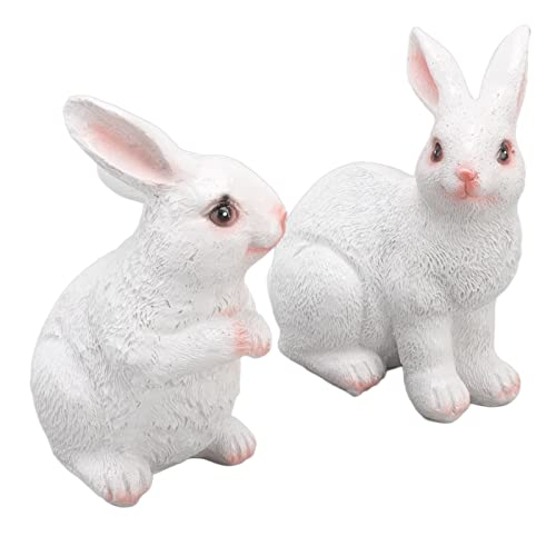 1 Paire de Statues de Lapin Statues D'extérieur Sculpture Debout pour Votre Patio et Votre Cour Jolie Figurine en Céramique Jardin Lapin Lapin Statue Décor de Ciment Yard Art Lapins Décor