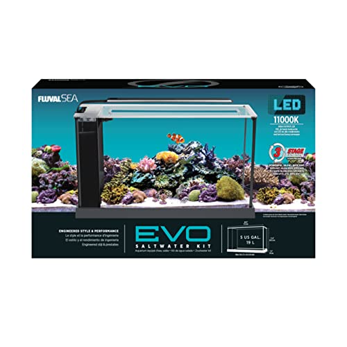 Fluval Sea Evo V Saltwater Fish Tank Aquarium Kit, Black, 5 Gal, 10528A1 #TOP5