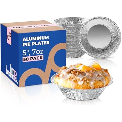 Fit Meal Prep 50 Pack Aluminium Foil Pie Pans Cover