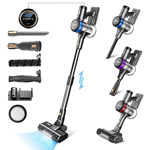 INSE Cordless Vacuum Cleaner, 400W Stick Vacuum with 30Kpa Powerful Suction, 55min Runtime, Smart Induction Auto-Adjustment, Rechargeable Cordless Vacuum for Carpet and Floor Pet Hair, LED Display-S9 INSE Cordless Vacuum Cleaner, 400W Stick Vacuum with 30Kpa Powerful Suction, 55min Runtime, Smart Induction Auto-Adjustment, Rechargeable Cordless Vacuum for Carpet and Floor Pet Hair, LED Display-S9