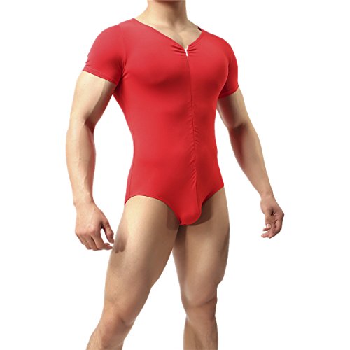 YUFEIDA Mens Suspenders Wrestling Singlet Leotard Modal Thong Bodysuit Jumpsuit