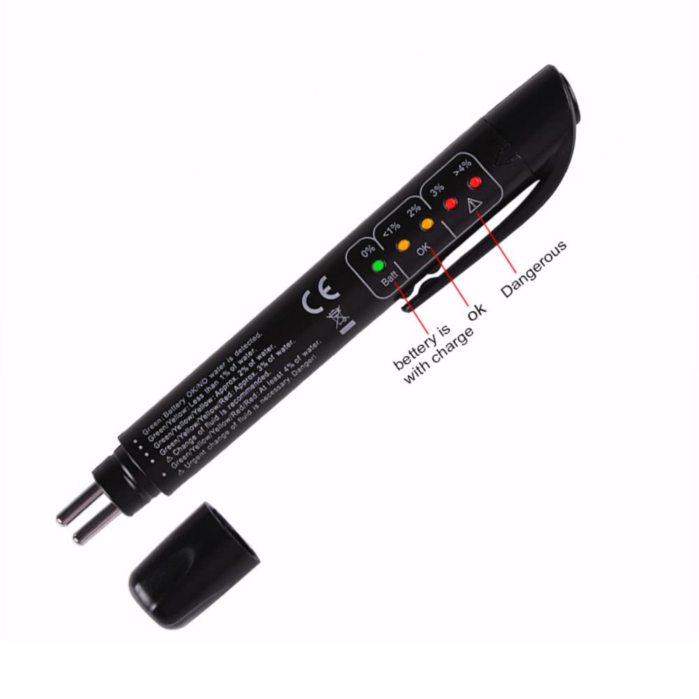 DollaTek Tester del liquido dei freni Test del liquido con 5 indicatori LED Penna per test della qualità dell'olio Strumenti diagnostici per auto auto Tester del liquido dei freni