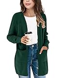 Amarmia Girl's Open Front Cardigan Long Sleeve Knit Sweaters Cute Casual Loose Outerwear Coats with
