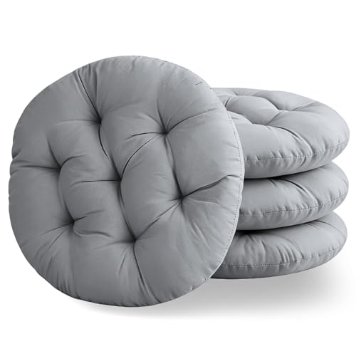MOFXWHE Lot de 4 Coussins de Chaise Ronds de 40 cm,Coussins de Sol Ronds Confortables pour l'intérieur et l'extérieur, la Cuisine, Le Jardin, la Salle à...