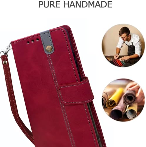 Image of Excelsior Flip Cover for Xiaomi Redmi Note 15, Poco M8 | Premium PU Leather | 360 Degree Protection (Red)