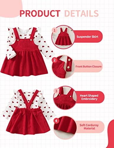 Image of Newborn Baby Girl Clothes Toddler Long Sleeve Ruffle Romper Top Infant Skirt Set Little Girl Overall Dress