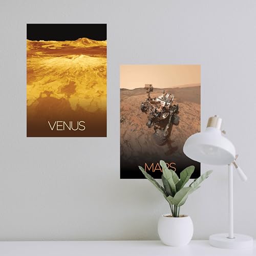 Image of CodersParadise Paper Pack Of 6 - Space Astronomy Wall Posters 8X12 Inch A4 Size Included Glue Dots Wall Decor Posters Wall Art For Bedroom, Living Room