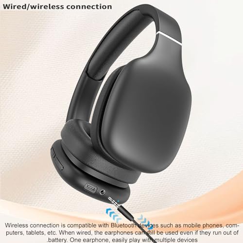 Image of iFAST Foldable Wireless Stereo Headphone | 40 Hours Music & Calls| Dual Mode (Wired & Wireless) Gaming Headset with Adjustable Headband [ Black ]
