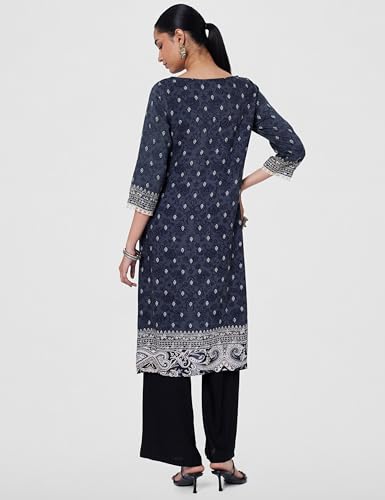 Image of BIBA Women Rayon Straight Fit Kurta