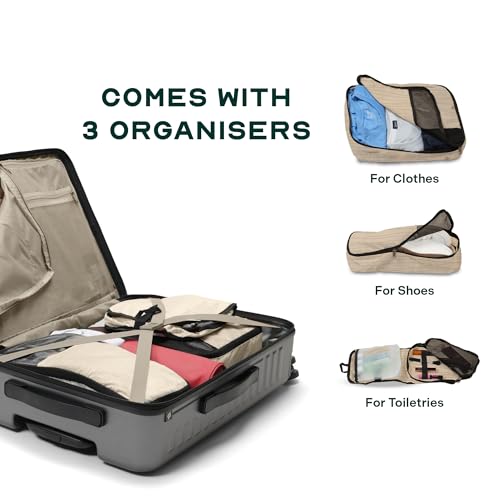 Image of Assembly Luggage Trolley Set of 2- Medium Check-in + Check-in Large with TSA Locks & 8 Spinner Wheels, Spacious Polycarbonate Hard Shell Trolley Bags for Business Travel & Vacations, Grey, 24+28 Inch