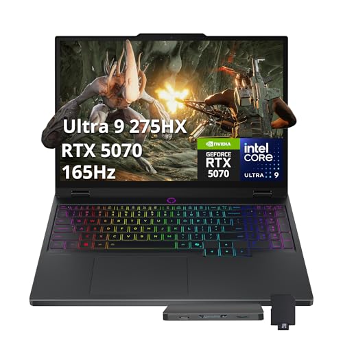 Image of Lenovo Legion 5 15.1 inch OLED WQXGA 165Hz Gaming Laptop, Intel Ultra 9 275HX, GeForce RTX 5070 8GB GDDR7, 32GB DDR5, 2TB Storage (1TB SSD+1TB Docking Station), Backlit Keyboard, Wi-Fi 7, Win 11, Black