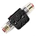 In Line Circuit Breaker Designed for Audio Applications, Works with 12V/24V DC, Includes Necessary Installation Tools (20A)