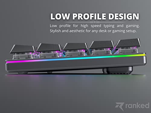 Image of Ranked G65 Guardian 65% | Full Aluminum Frame | Ultra Slim Hot Swappable Mechanical Gaming Keyboard | 68 Keys Multi Color RGB LED Backlit for PC /Mac Gamer (Black, Gateron Low Profile Red)