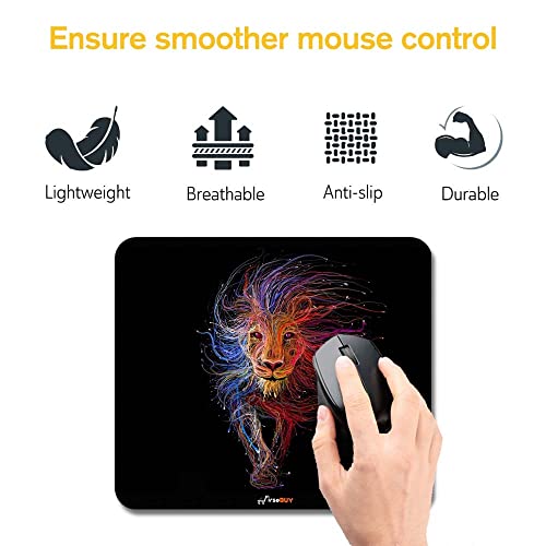Image of Rectangle Mouse Pad, Anti Slip Rubber Lion Design Mousepads Desktops Gaming Mouse Mat Customized Designed for Home and Office, 8.6 X 7.08 Inches