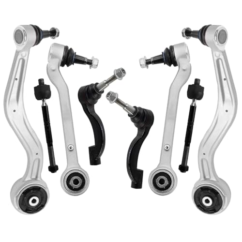 Image of Detroit Axle - RWD Front End Kit for 2013 2014 2015 2016 2017 2018 2019 Cadillac ATS, 4 Lower Forward and Rearward Control Arms with Ball Joint 4 Outer Inner Tie Rods Replacement
