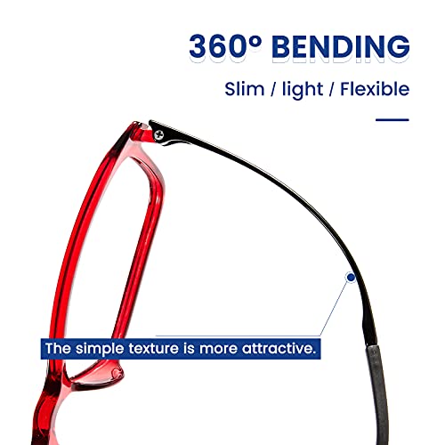 Image of Cyxus Blue Light Glasses Computer Glasses UV Blocking GRP Square Frame Clear Lens Ultra Light Eyewear