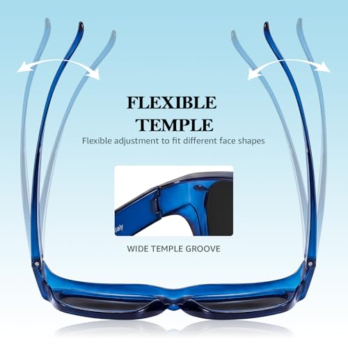 Image of TJUTR Polarized Fit Over Glasses Sunglasses for Men Women, Wrap Around UV400 Protection Sunglasses TS2611
