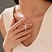 925 Sterling Silver Cross with Crown Necklace for Women Cubic Zirconia Pendant Necklaces Adjustable Choker Necklace Easter Christian Baptism Religious Christian Faith Jewelry Graduation Gifts (Silver)