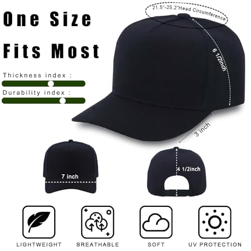 Image of 12 Pack Seamless Baseball Caps Wholesale Bulk - No Center Seam, DIY Friendly, Adjustable Breathable Lightweight for Men Women