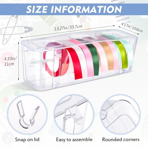 Image of Ribbon Organizer Storage Craft Ribbon Holder Plastic Craft Room Organization for DIY Tape Sewing Spool Flower Shop Art Gift Wrapping Supplies (4 Pcs)