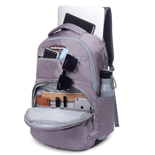 Image of ACEPACK Global 25.91 Liters Water Repellant 17.32 inch Laptop Backpack With Rain Cover For Casual, Outdoor, Office Or Daily Use (Grey)