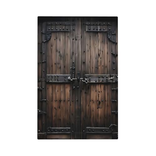 Decorative Light Switch Cover Plate Retro Brown Wood Barn Door Vintage Farmhouse 1 Gang No Device Single Blank Outlet Covers Wall Plate Cover Switchplate EFaceplate