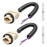 RED WOLF License Plate Lights Socket Compatible with 1999-2015 Ford F250 F350 F450 F550 Super Duty Bronco Ranger Rear Lamp Wire Socket Assembly Connector w/Solder Seal Wire Terminal 2 PCS